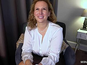 German Curvy Cougar Kathy's Big Ass Bounces in Raw Casting Fuck