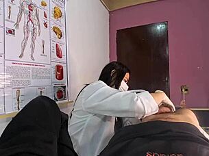 Unexpected erection pops up in front of the nurse