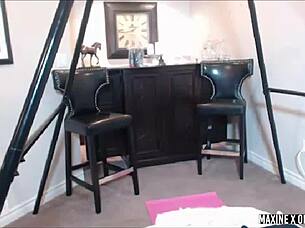 maxine x rides dildo in college uniform deep!