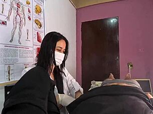 Unexpected erection pops up in front of the nurse