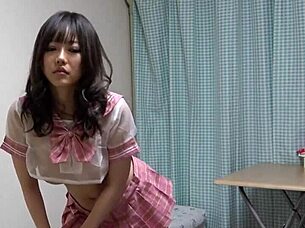 omg japanese miniskirt babe strips panties off totally naked!