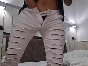 italian amateur moans dirty while fingering ass and gulping huge cock cumshot