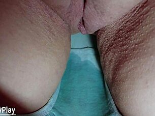 curvy mature virgin wets panties in solo play