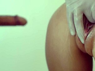 young woman rides older man cowgirl style then takes cum in mouth