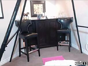 maxine x rides dildo in college uniform deep!