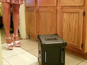 blonde milf rips clothes for shaved pussy flash