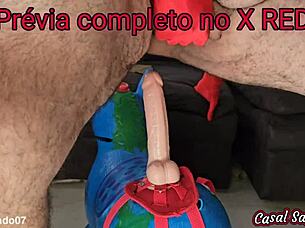 Croatian huge fat ass wife jumps on massive dildo toy ride!