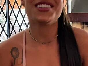 petite latina teen deepthroats sloppy rimjob pov cum in mouth