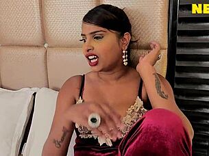 Desi beauty's juicy pussy craves that thick black cock quickie