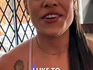 petite latina teen deepthroats sloppy rimjob pov cum in mouth