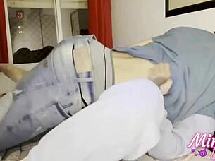 Drunk whore neighbor fingers her ass, begs for raw machine anal pounding