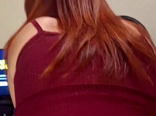 cute emo redhead spreads panties riding cock bareback 🔥🍆