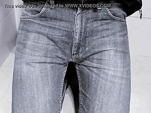 jeans pee accident in homemade toilet video