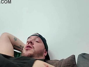 hey, our dirty maid cleaned my cock with her big tits