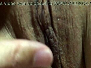 i licked my asian wife's shaved pussy close-up before fucking her wet today