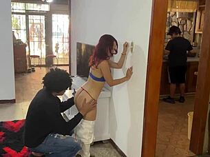 jealous husband spies friend pounding wife doggystyle in their home