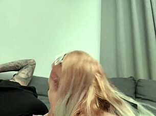 hey, our dirty maid cleaned my cock with her big tits