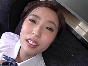 gal girlfriend's tanned skin and perky tits shine in homemade doggystyle