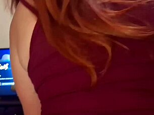 cute emo redhead spreads panties riding cock bareback 🔥🍆