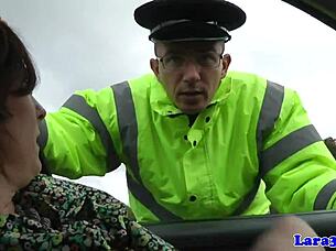 caught stroking pussy? mature fucks cop in fishnets heels full vid 🚔💦