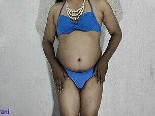 Indian Shemale Crossdresses in Lingerie Teasing Big Tits Ass Solo Play