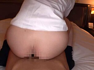 gal girlfriend's tanned skin and perky tits shine in homemade doggystyle