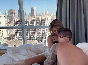 my slut wife begs for rough face fucking and cum in mouth after my trip