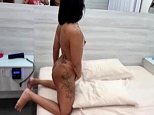 brazilian latina joyce camargo screams rough from indian cock backstage