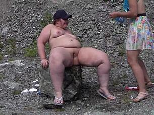 i wash her juicy fat pussy then lick to clitoral orgasm outdoors