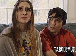 pervy therapist tricks brunette couple into rough 3some pussy licking