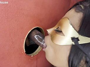 hot bride licks pussy first then gloryhole stranger fuck