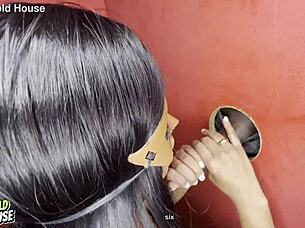 hot bride licks pussy first then gloryhole stranger fuck