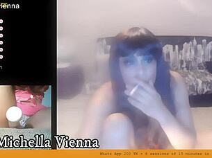 spy cam catches sexy brunette michella's new look in vienna webcam