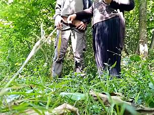 Fat Hairy Milf Exposes Pissing Cunt Publicly to Lover