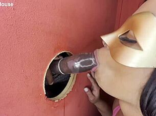 hot bride licks pussy first then gloryhole stranger fuck