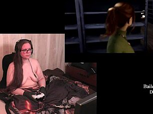 bbw with big tits plays naked quarry game 😈🍑