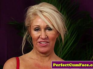 British Mature Saggy Tits Star Sucks Cock In Steamy Interview Threesome