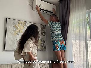 i paid repairman pussy sex then cumwalked street dripping!