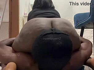 Ebony BBW goddess golden showers then gets ass licked facesat