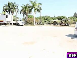 cowgirl bounces her bubble butt on cowboy's monster cock