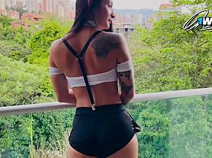 ohh this latina slut plays dirty with her big ass anal toy umm so hot