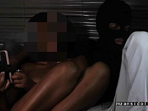 yellow bone ebony spreads juicy pussy wide open