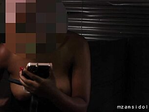 yellow bone ebony spreads juicy pussy wide open