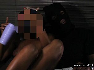 yellow bone ebony spreads juicy pussy wide open