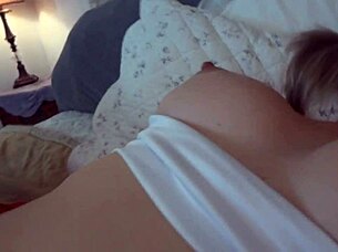 milf mommy in heels surprises with wet vibrator ass play on new years