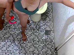 school toilet cctv catches asian teen squirting orgasm wildly!