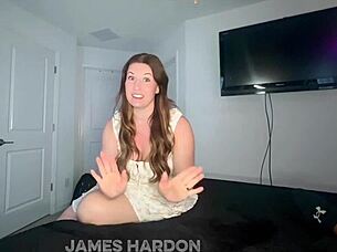 Curvy stepmom begs James Hardon to breed her tight pussy with his big black cock