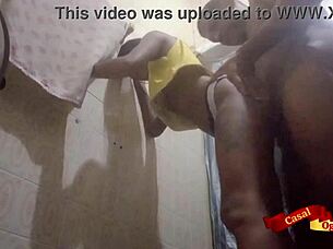 Skinny Thai teen anal dildo assfucking bathroom