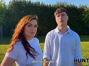 cuck watches as i pick up and pound his hot girlfriend outdoors