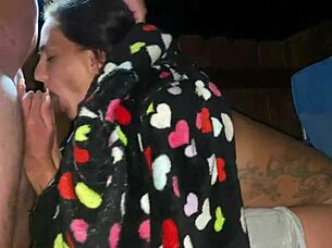 wife bent over public outdoor for amateur creampie pounding